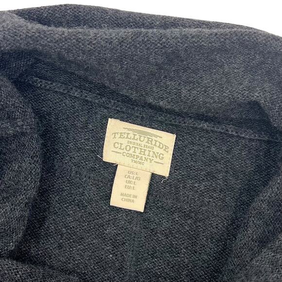 Telluride Clothing Womens Charcoal Wool Blend Cowl Neck Long Sleeve Dress Sz L - Picture 8 of 12